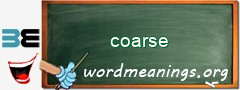 WordMeaning blackboard for coarse